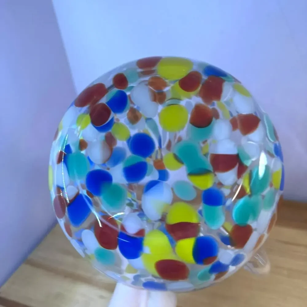 Ovente Confetti Margarita Glass Pitcher Multicolor Hand Blown Style 9.5